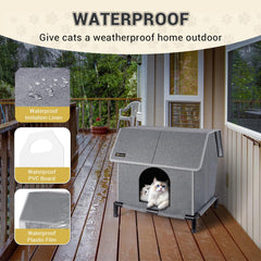 MIU COLOR outdoor cat house double-sided mattress offers summer cooling and winter warmth.