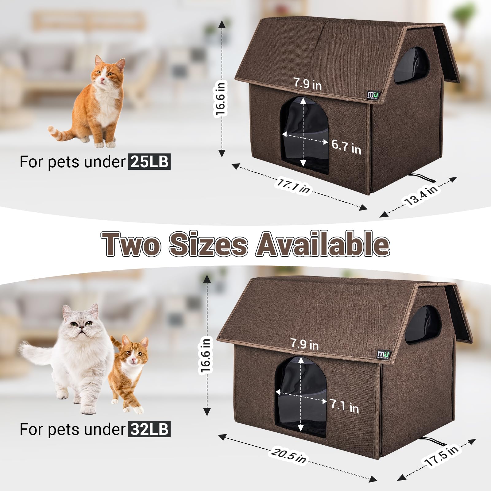 MIU COLOR outdoor cat house interior with cat illustrates cozy private space.