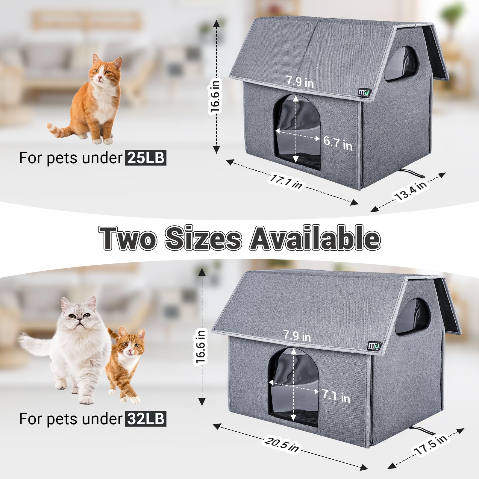 MIU COLOR Outdoor Cat House removable draft screens improve airflow while minimizing drafts.