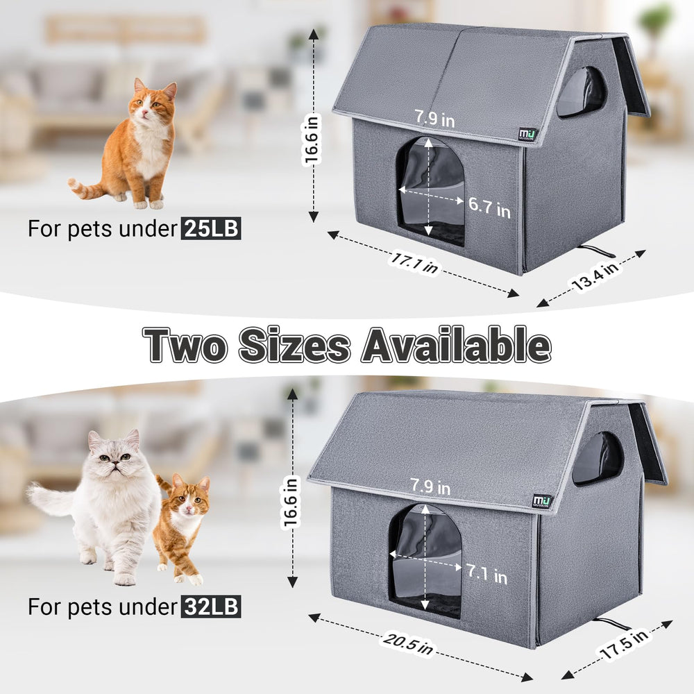 MIU COLOR Outdoor Cat House removable draft screens improve airflow while minimizing drafts.