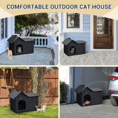MIU COLOR Outdoor Cat House removable padding demonstrates easy cleaning and refresh.