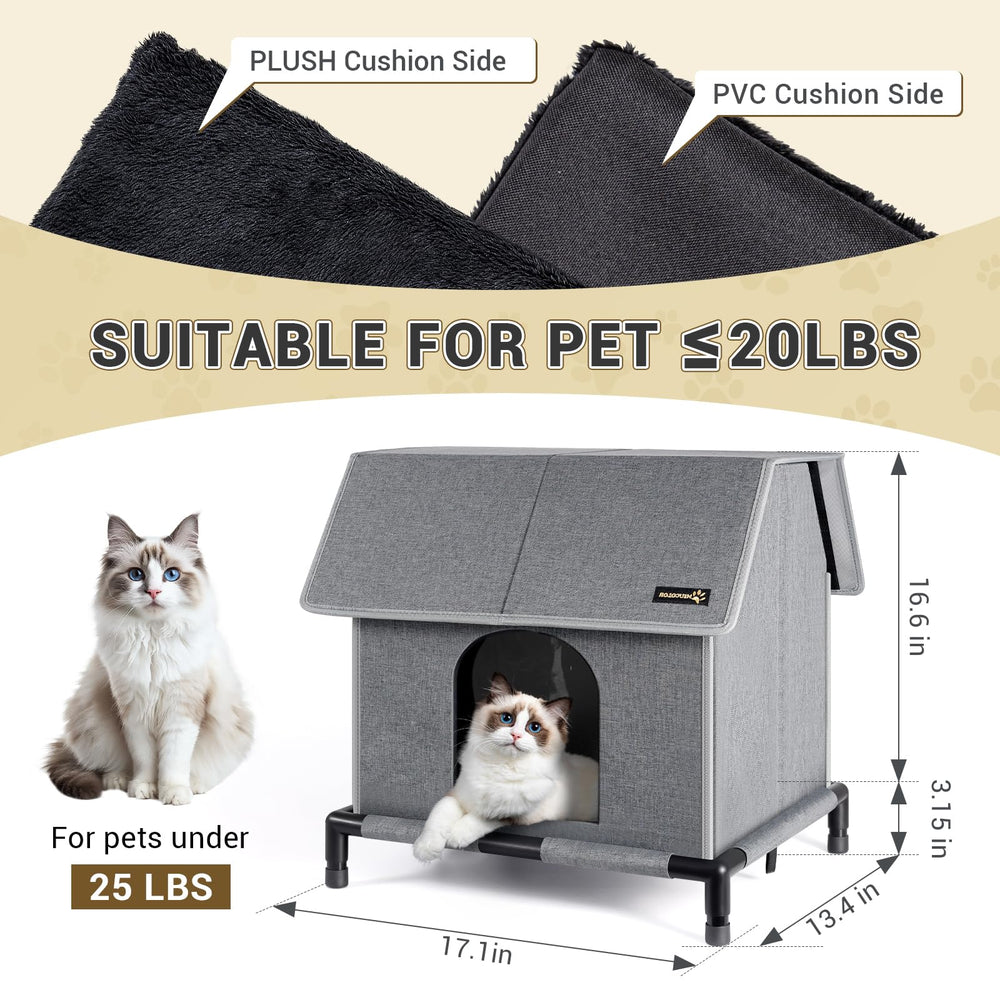 MIU COLOR outdoor cat house tool-free assembly with hook-and-loop fasteners.