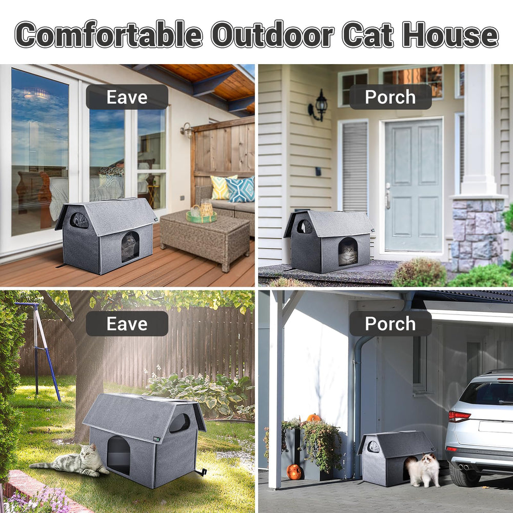 MIU COLOR Outdoor Cat House waterproof material emphasizes rain protection during outdoor use.