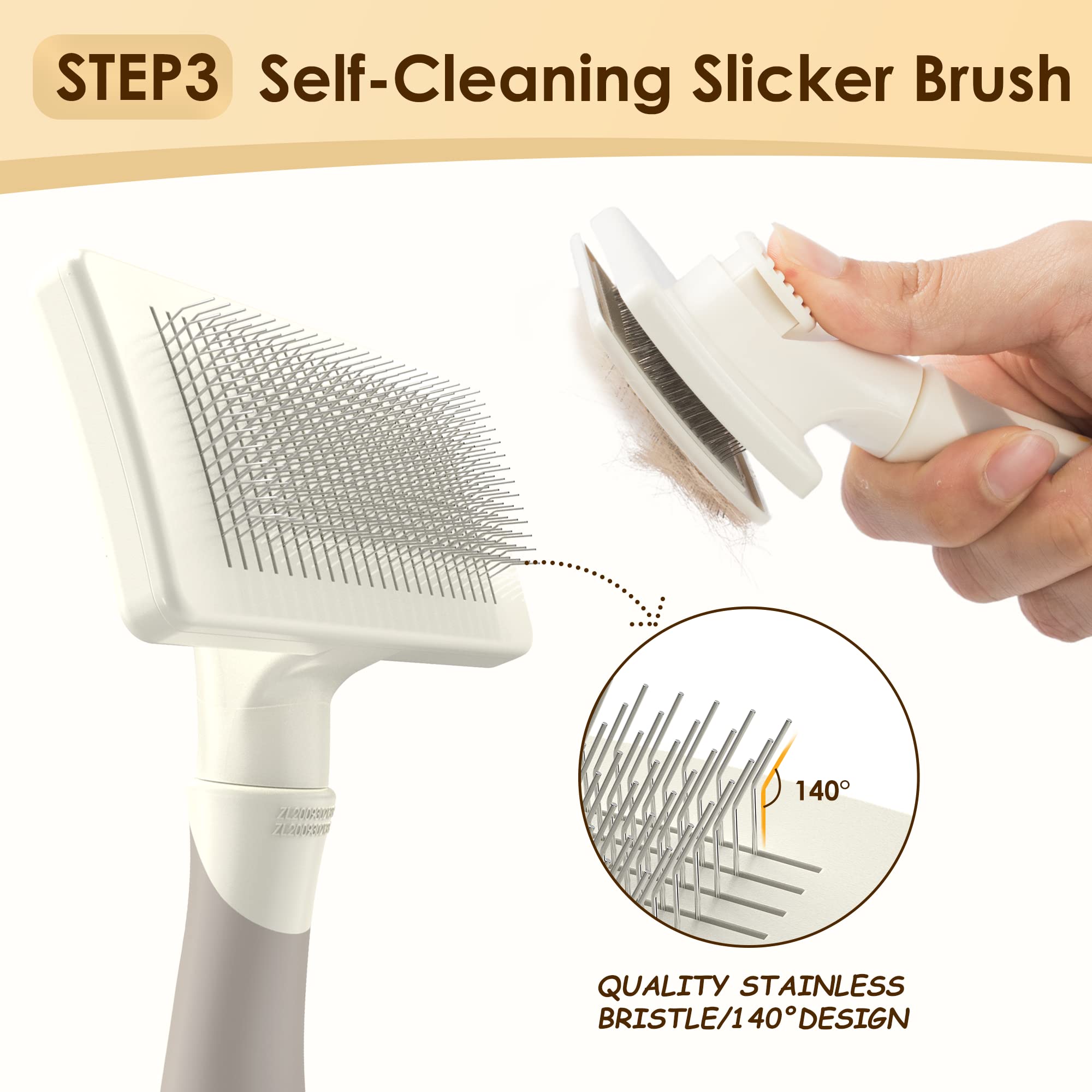 MIU PET Ergonomic non-slip grip handle promotes comfortable grooming sessions.