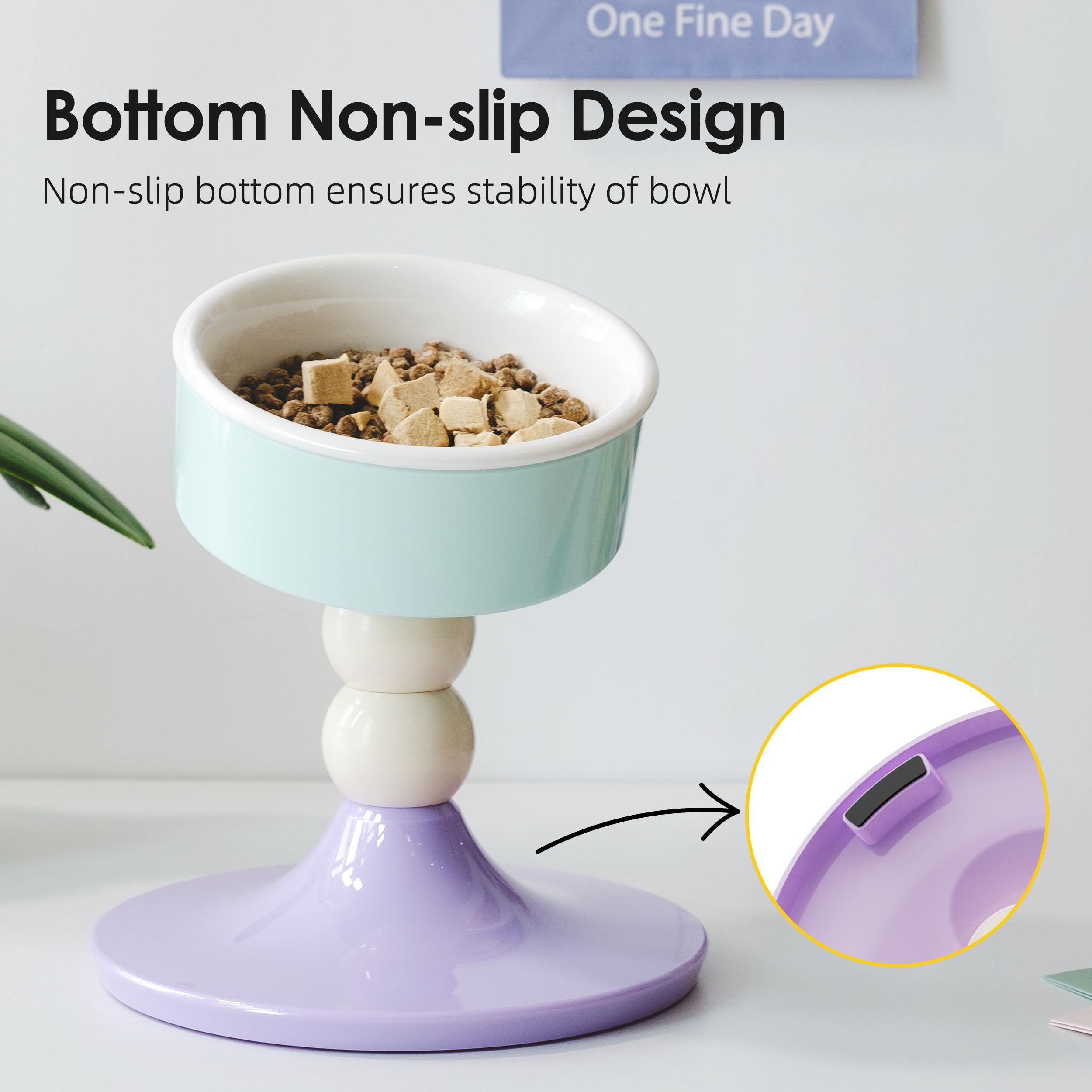 MIU PET ceramic elevated cat bowls dishwasher-safe detachable bowls simplify cleanup