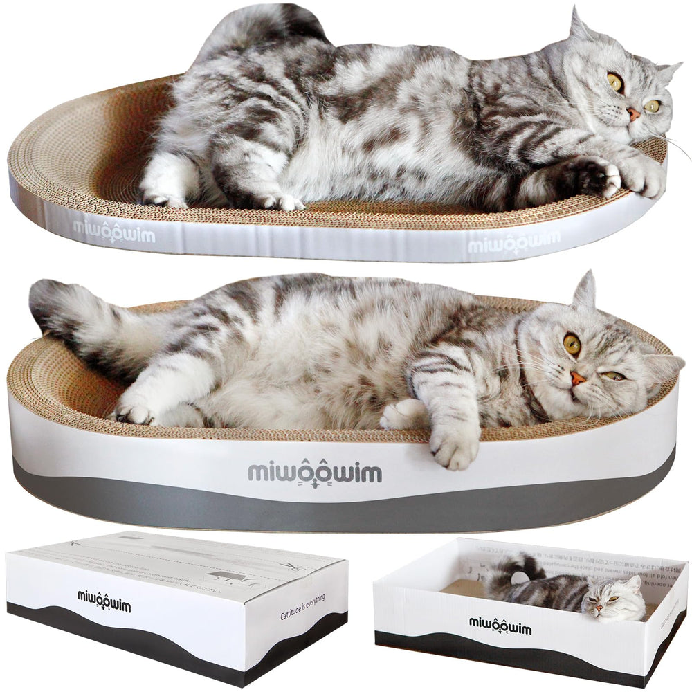 miwoowim 3Pcs extra-large cat scratcher bed oval 01 offers roomy lounging for big cats.