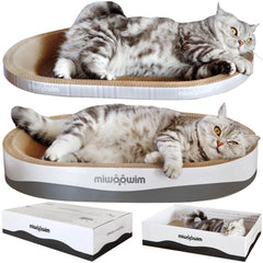 miwoowim 3Pcs extra-large cat scratcher bed oval 01 offers roomy lounging for big cats.