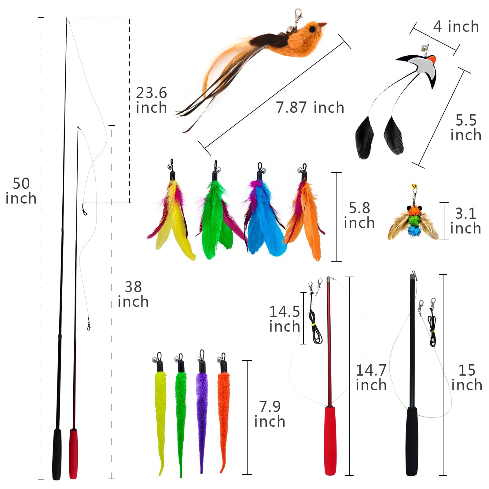 miwoowim feather refill attachment set for vibrant chasing fun