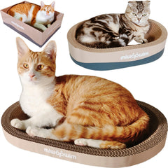 Miwoowim cardboard scratcher box provides interactive play and nesting options.