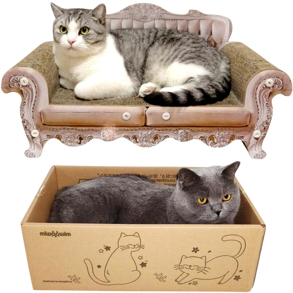 Miwoowim cat scratcher bed royal sofa viewed front, durable lounging for indoor cats