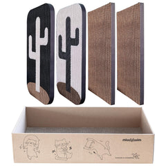 Miwoowim cat scratcher box attached to a door for convenient grooming.