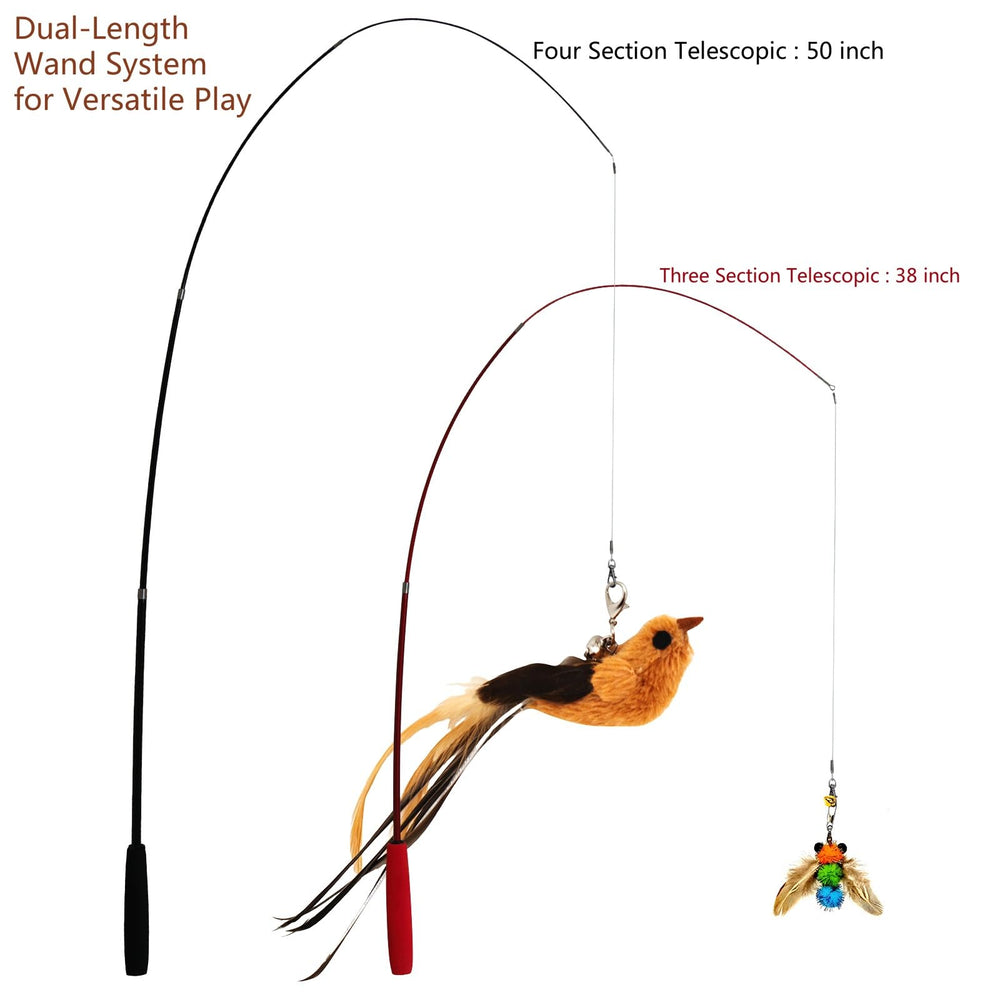 miwoowim cat wand 50in extendable in use for long-distance hunts