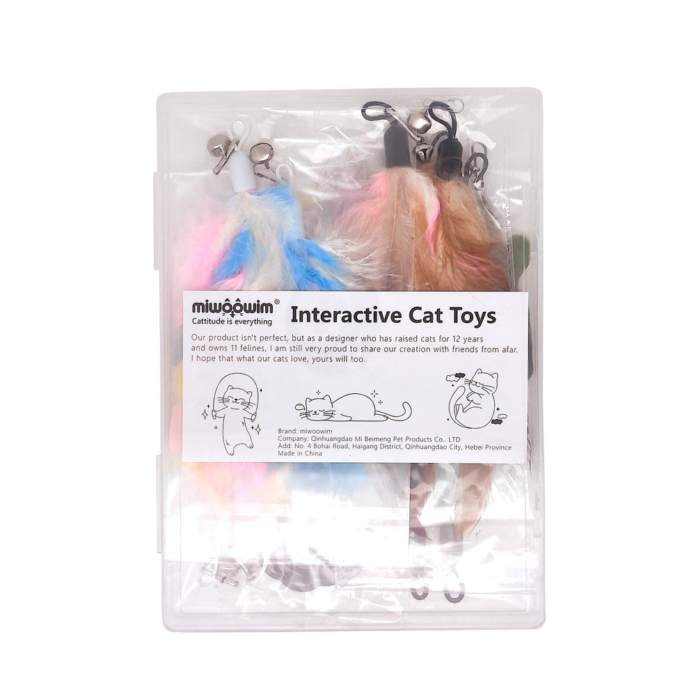 miwoowim cat wand fluffy spotted feather for varied textures