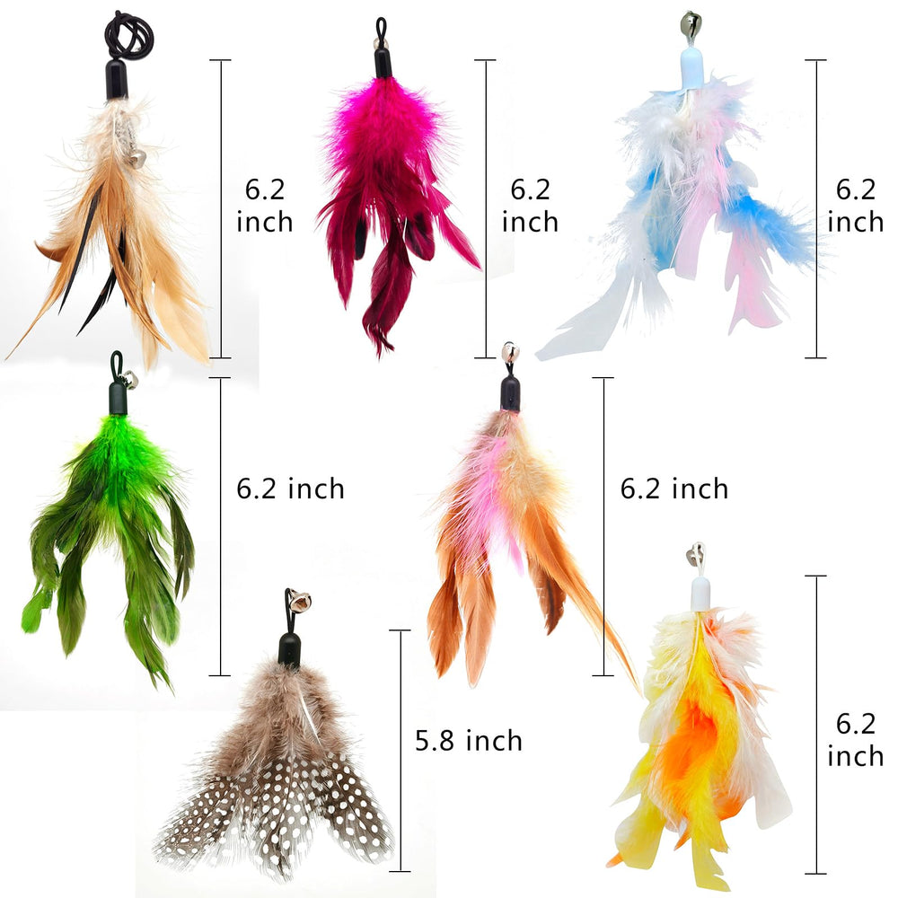 miwoowim cat wand green feather with bell for quick chase fun