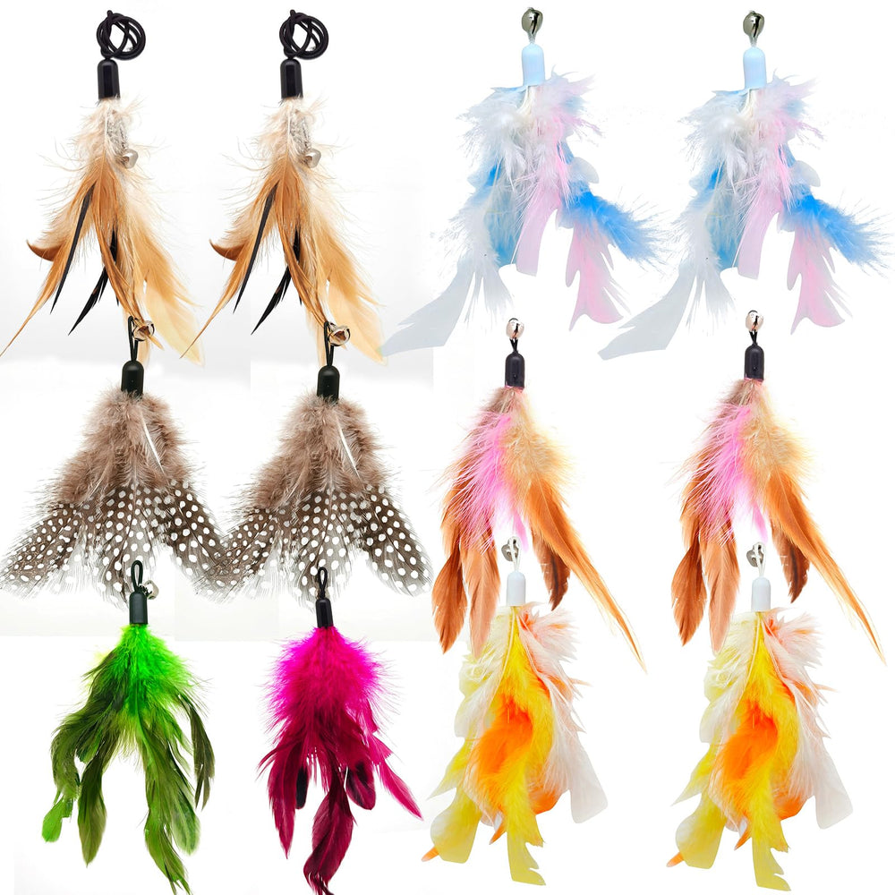 miwoowim cat wand orange feather with bell for engaging play