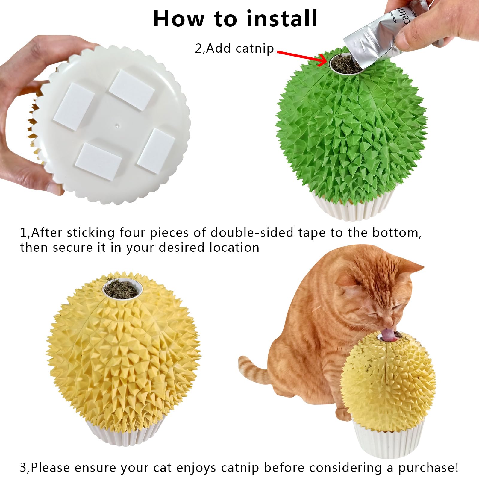 Cat-tree attachment option for Miwoowim Catnip Feeder in a home activity setup