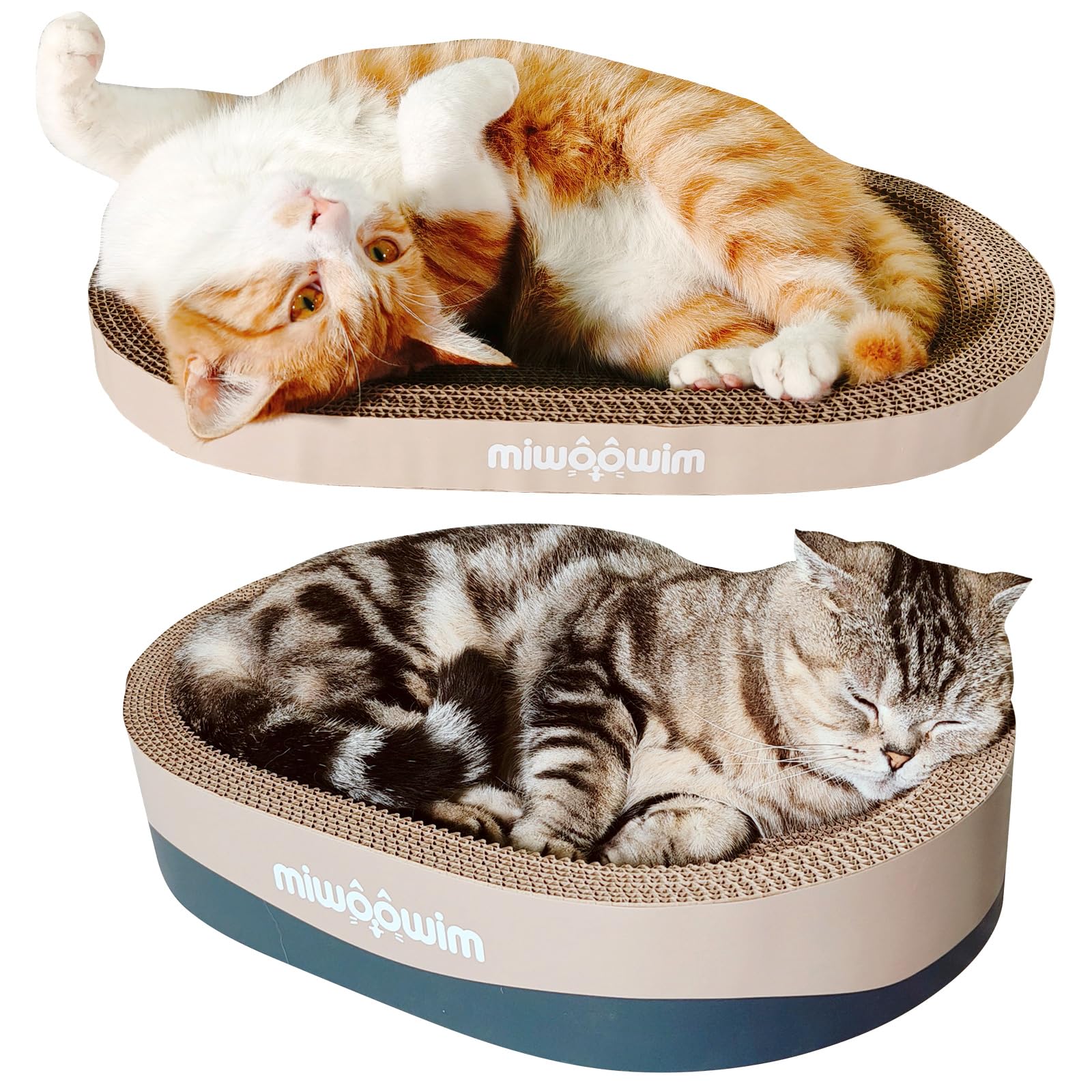 Miwoowim durable recyclable cardboard ensures safe, natural scratching.