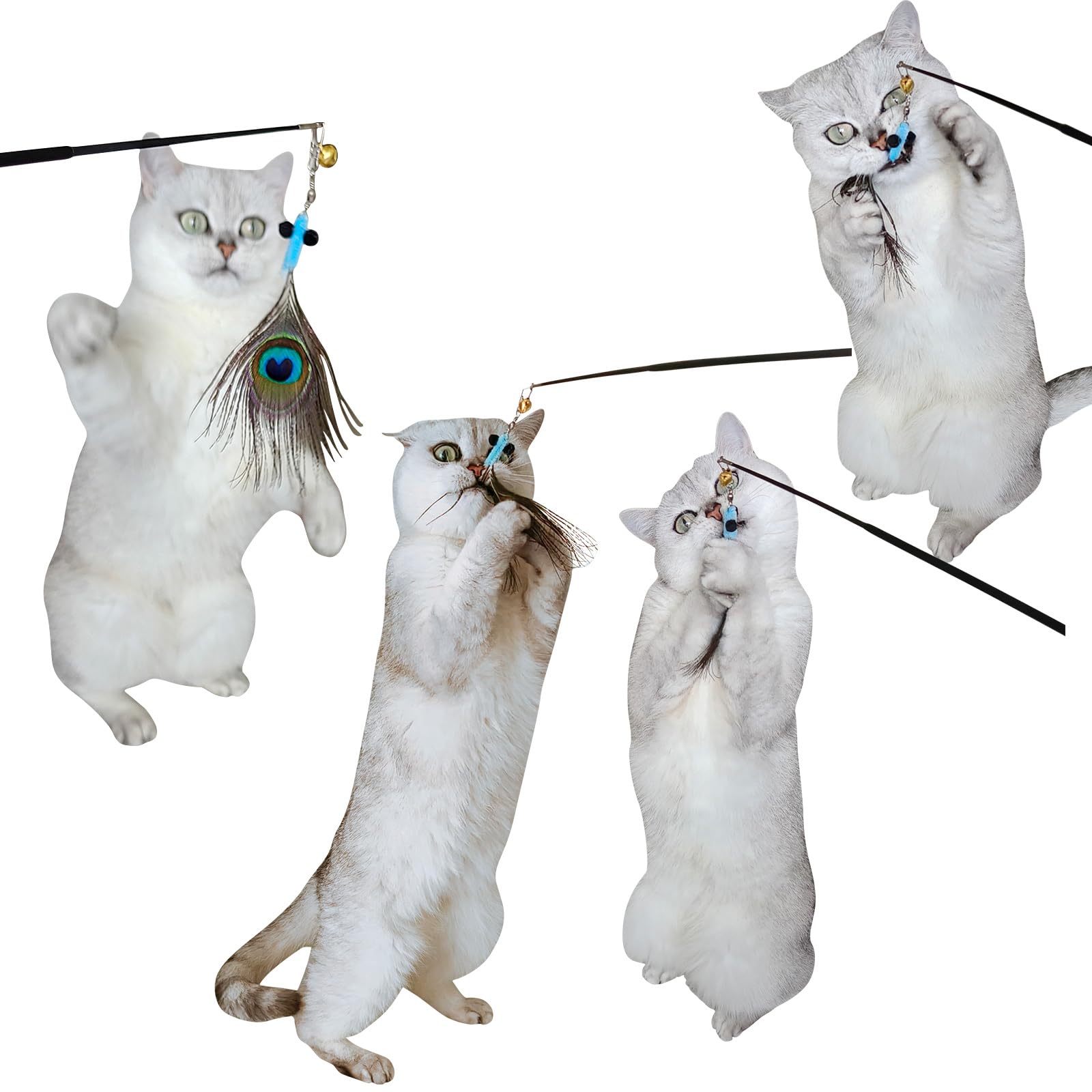 miwoowim interactive cat toys action shot showing extended play