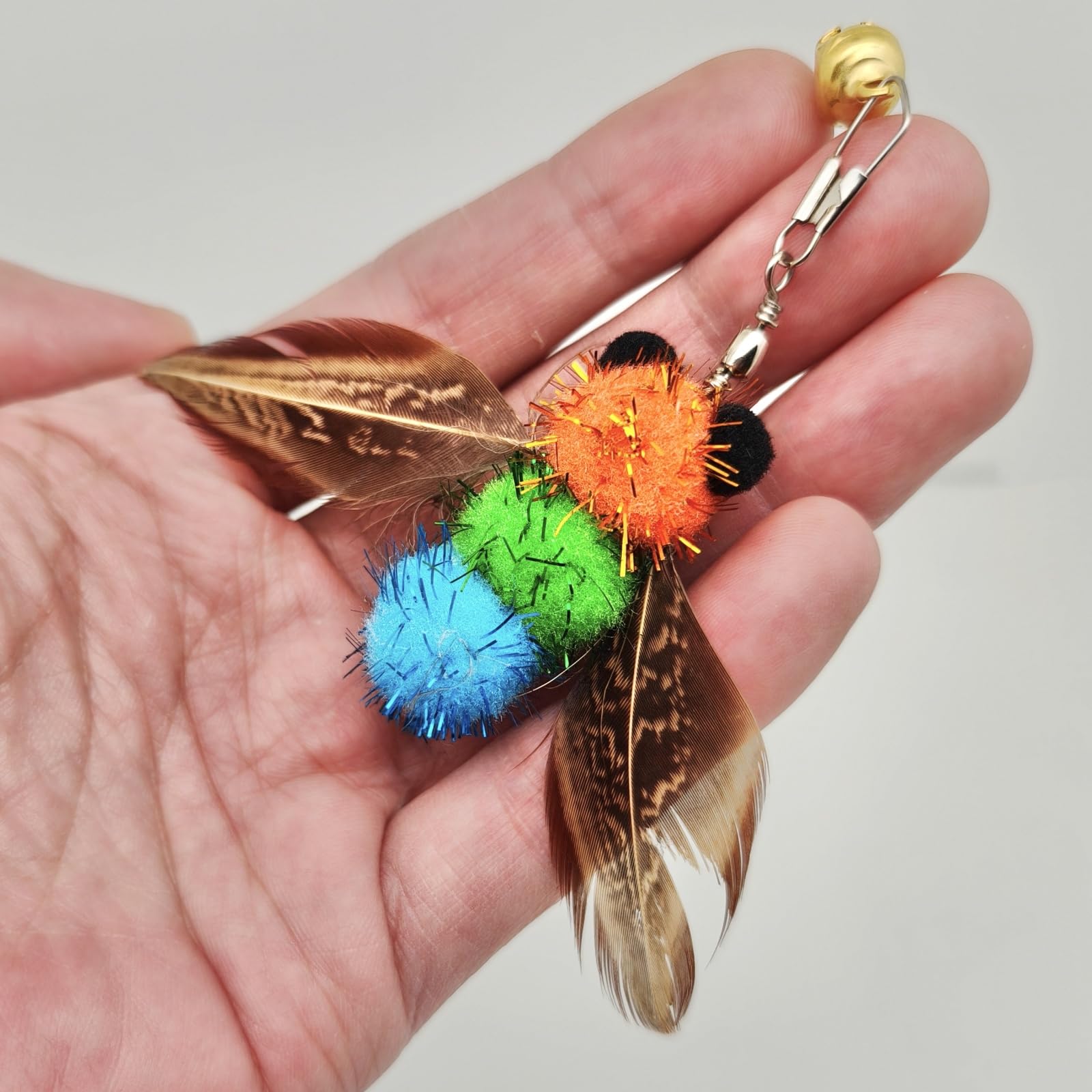 miwoowim interactive cat toys hand-crafted feather insects collection for chasing