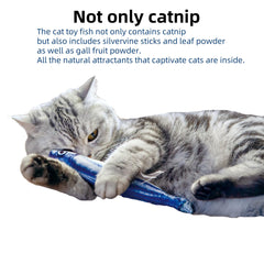 Miwoowim saury fish toy with catnip inside entices curious kitties
