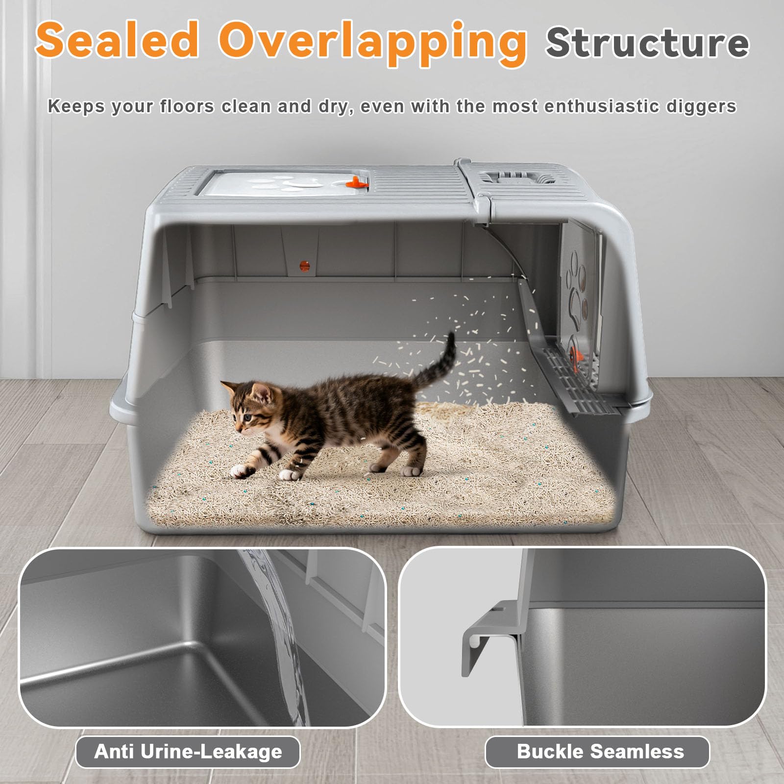 MIWOOYY 304 stainless steel construction resists rust and odors.