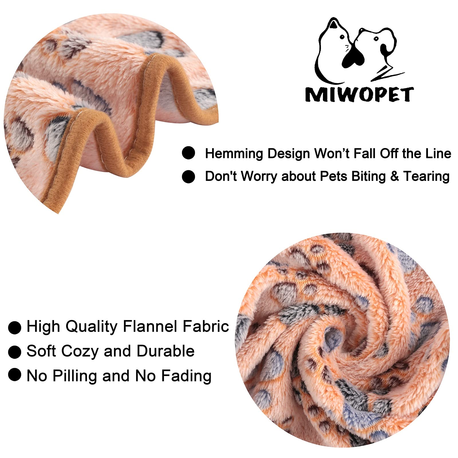 MIWOPET blanket shows soft double-sided flannel for lounging and snuggling.
