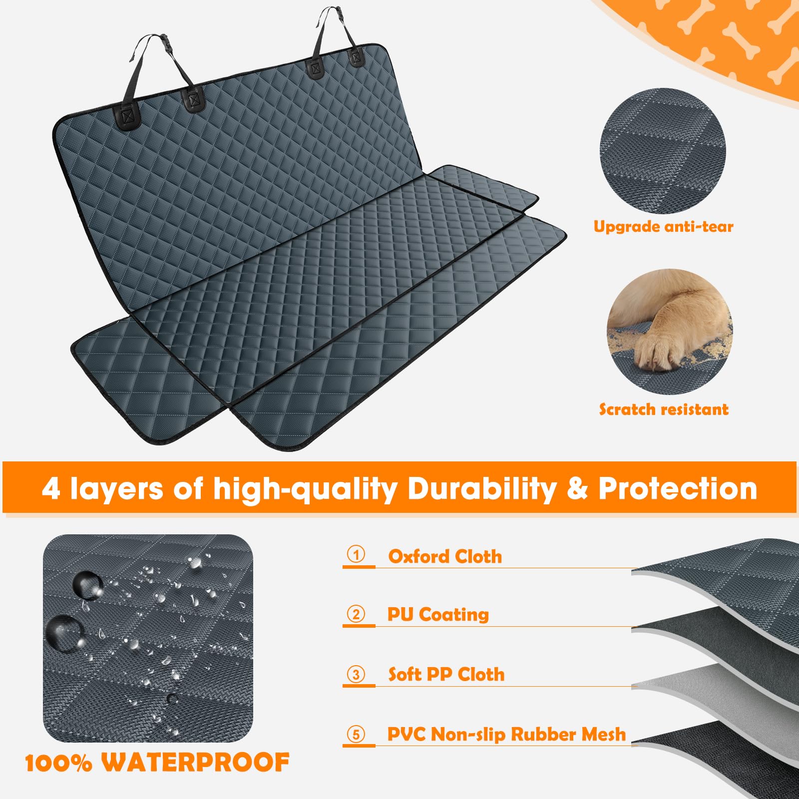 MIXJOY 4-in-1 convertible backseat cover used as cargo liner