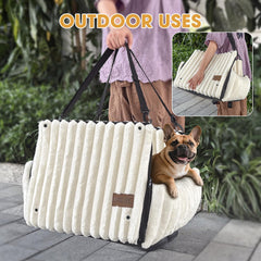 MIXJOY 6-in-1 dog car seat back seat setup highlights versatile placement for front or back.