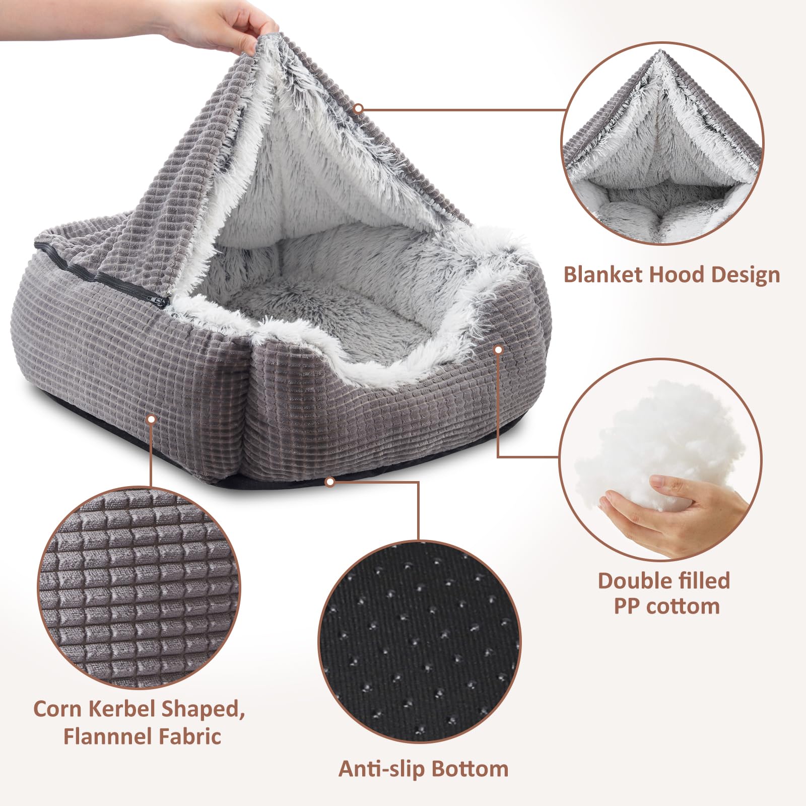 MIXJOY hooded blanket detail showing added privacy for sleep