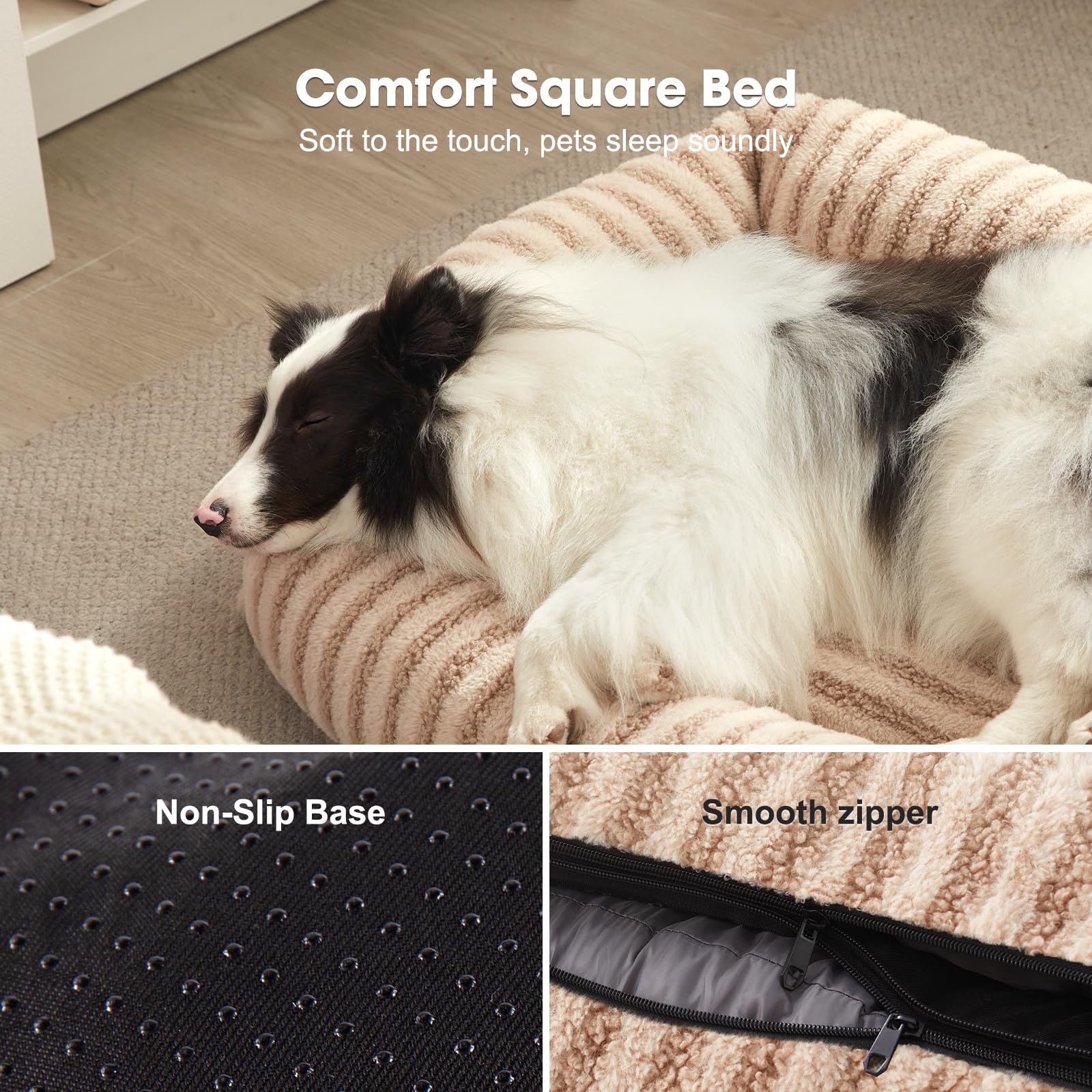 MIXJOY dog bed medium non-slip bottom keeps bed steady during play.