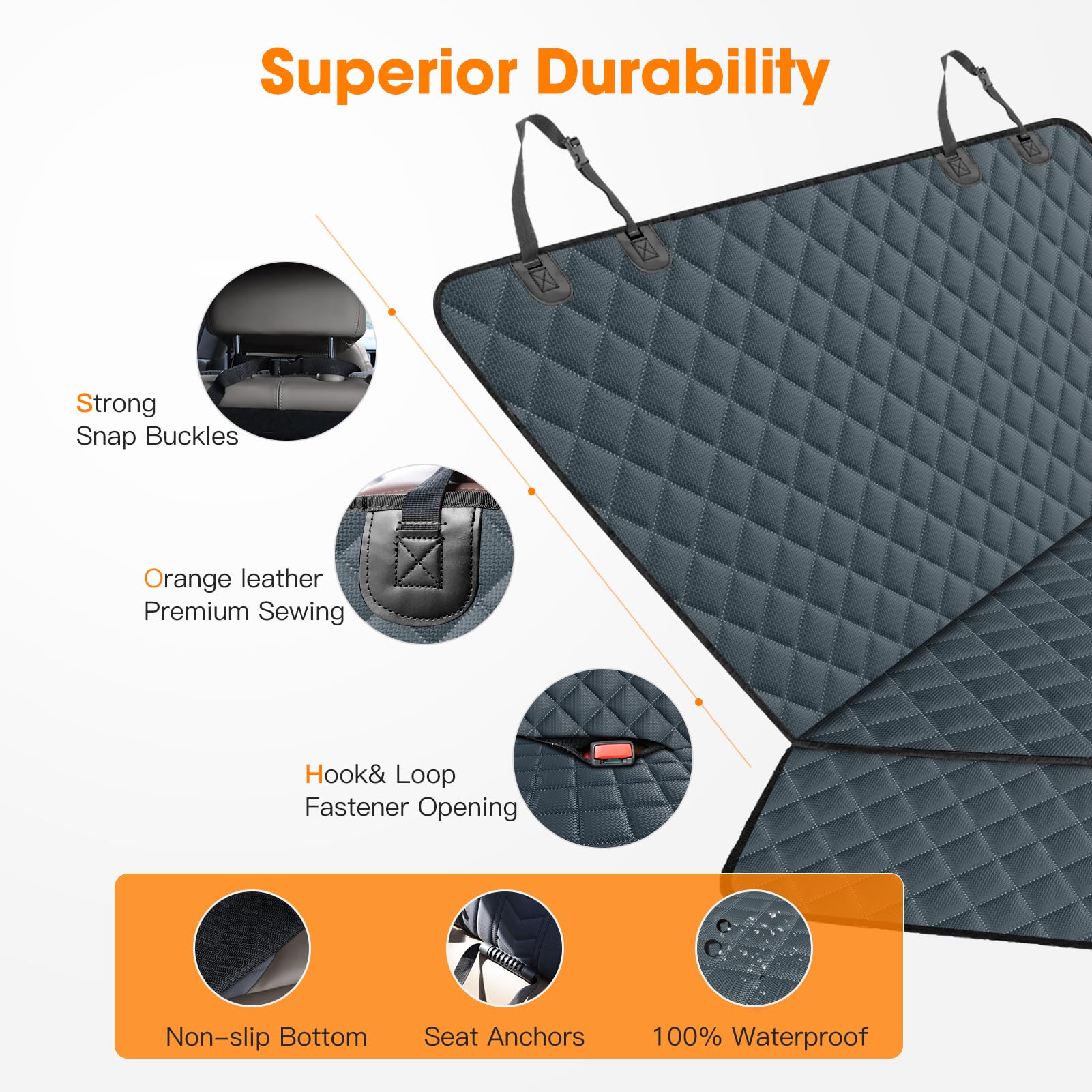 MIXJOY dog car seat protector keeps interior clean and fur-free