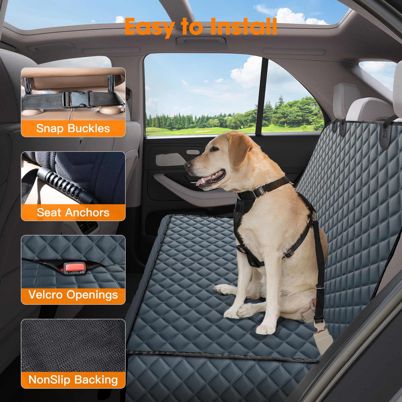 MIXJOY easy-install straps attached to headrests for quick setup