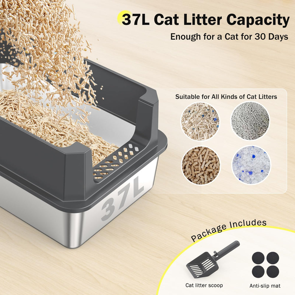 MIXJOY high-side curved-wall litter box highlights privacy and reduced litter tracking