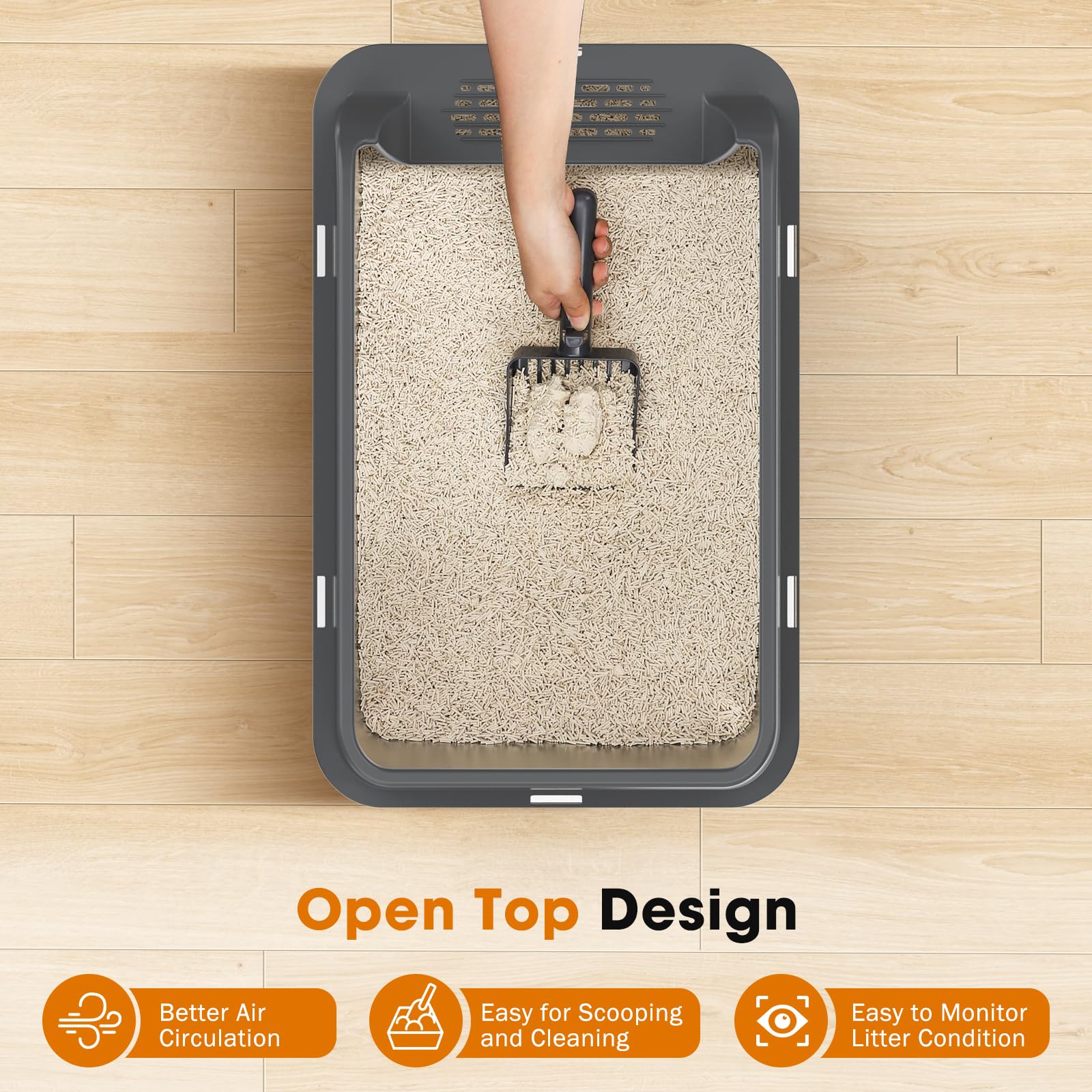 MIXJOY litter scoop included supports quick, tidy cleanup after use.