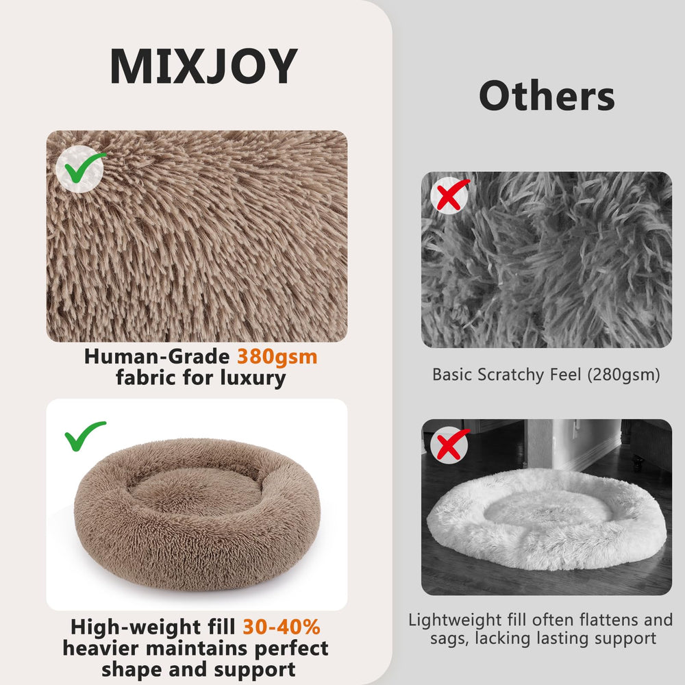 MIXJOY Orthopedic Donut Bed in use with small dog up to 25 lbs.