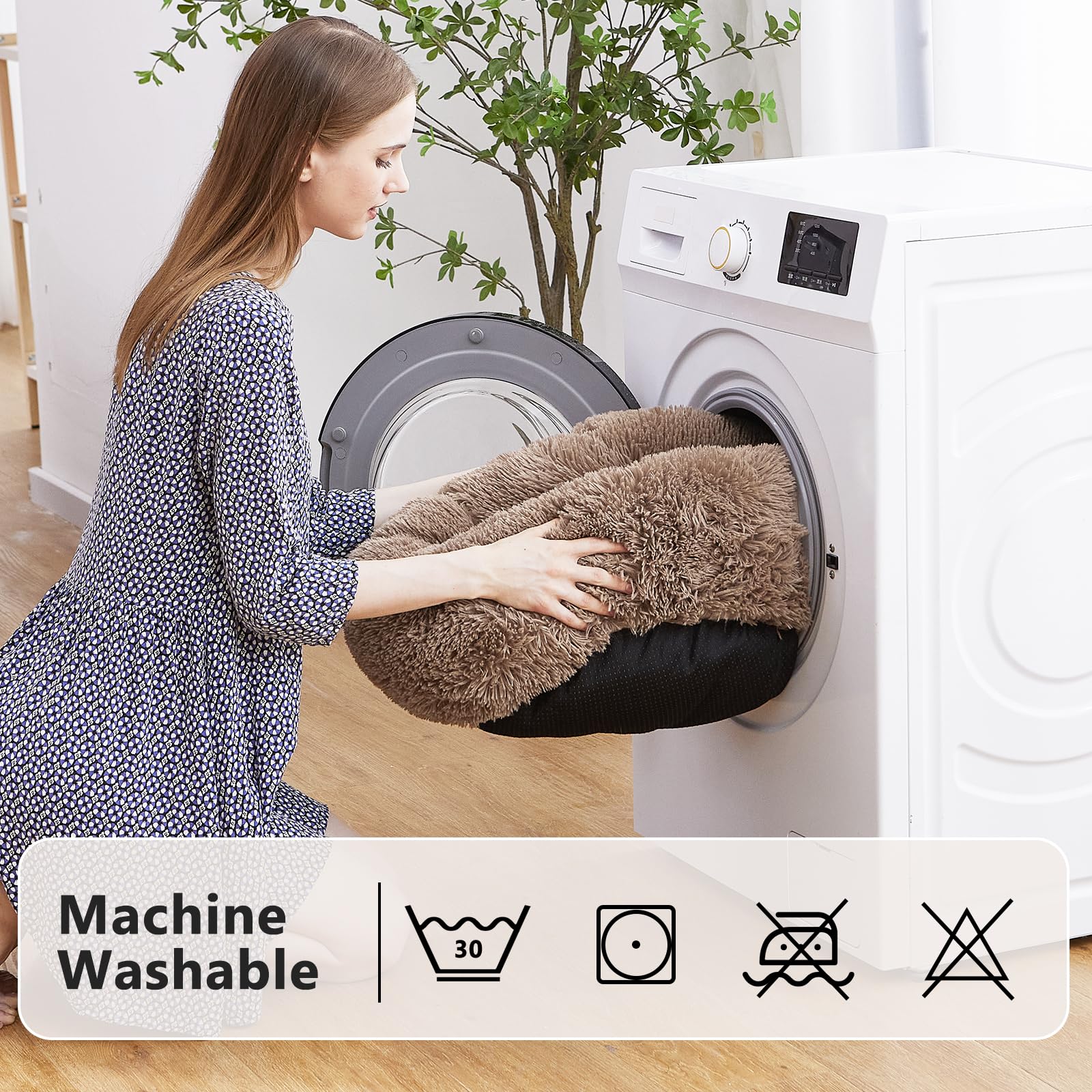MIXJOY Donut Bed machine-washable cover for easy cleaning.