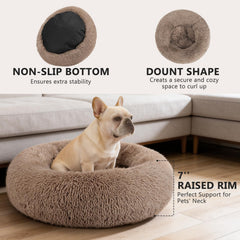 MIXJOY Donut Bed raised rim close-up shows neck support.