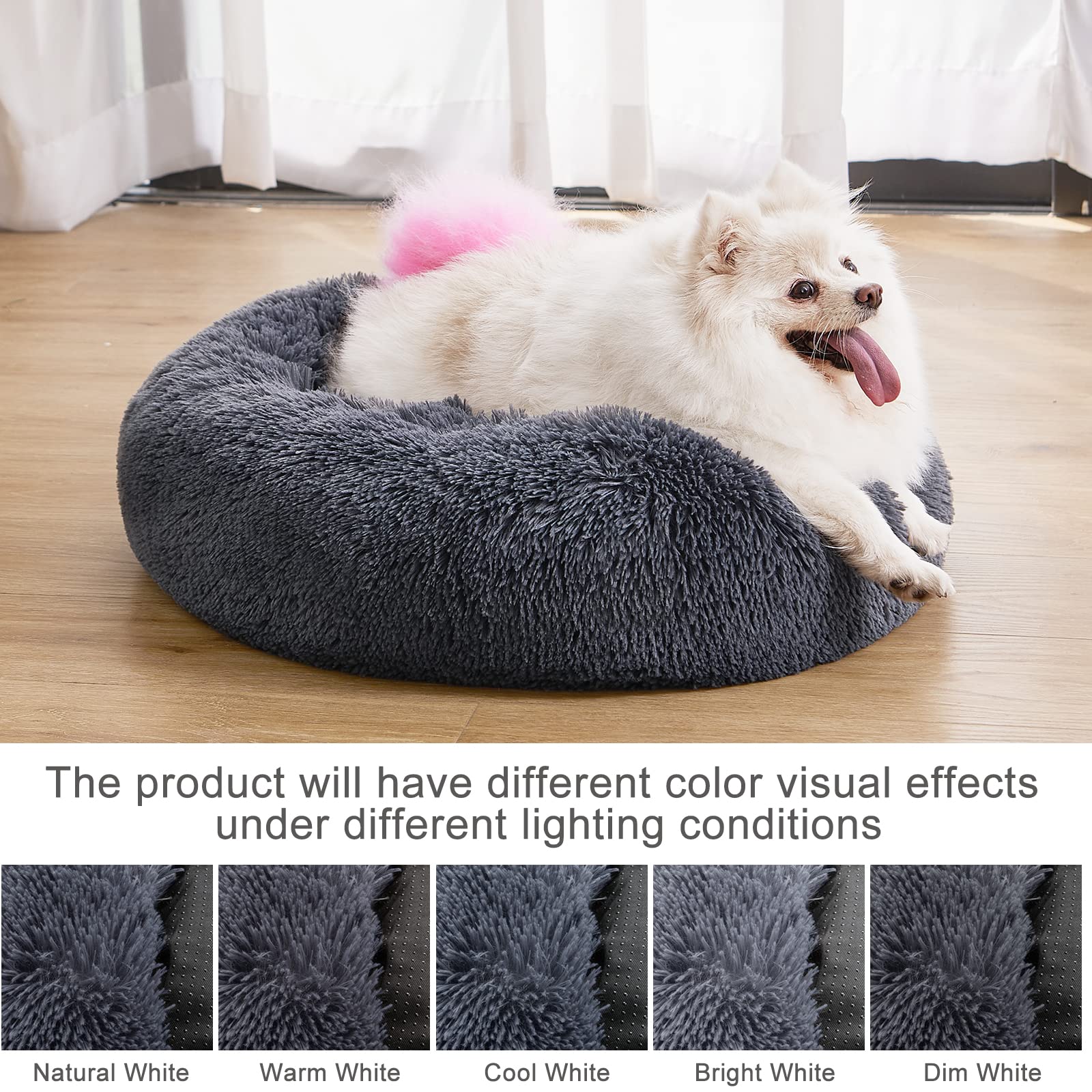 MIXJOY Orthopedic Donut Bed side profile highlights raised rim for neck support.