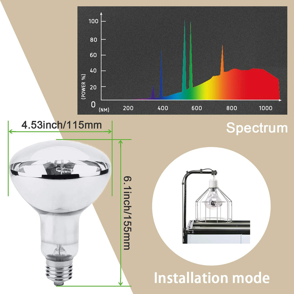 MIXJOY self-ballasted reptile lamp; simple setup without extra ballast.
