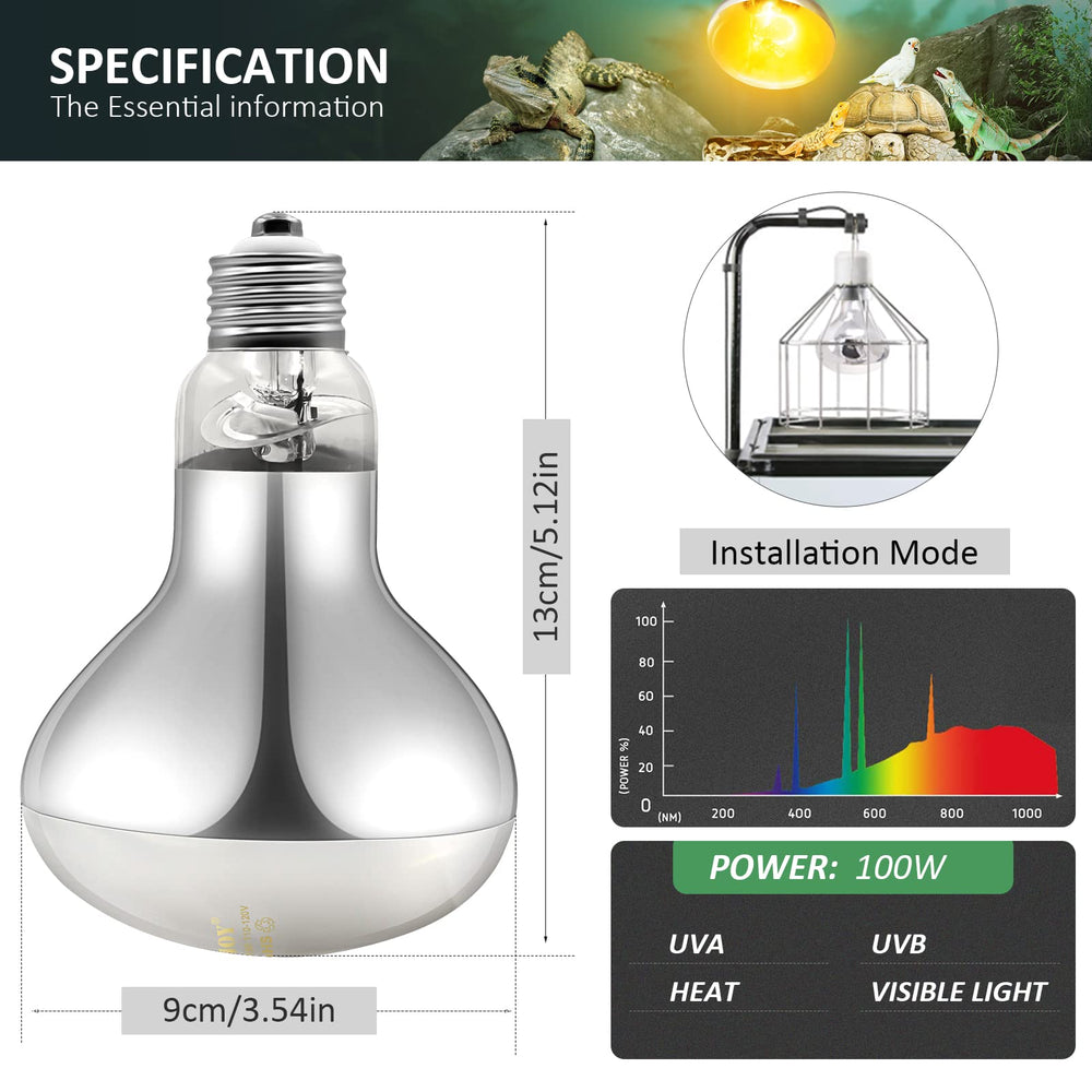 MIXJOY self-ballasted reptile light bulb installation is simple and flexible for various enclosures.