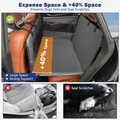 MIXJOY XL dog car seat with large dimensions 34-22-21.5 inches for big dogs.