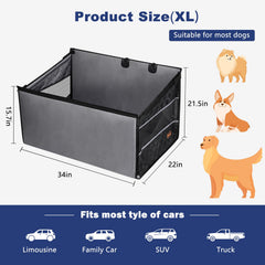 MIXJOY XL dog car seat waterproof 600D Oxford fabric, easy to clean.