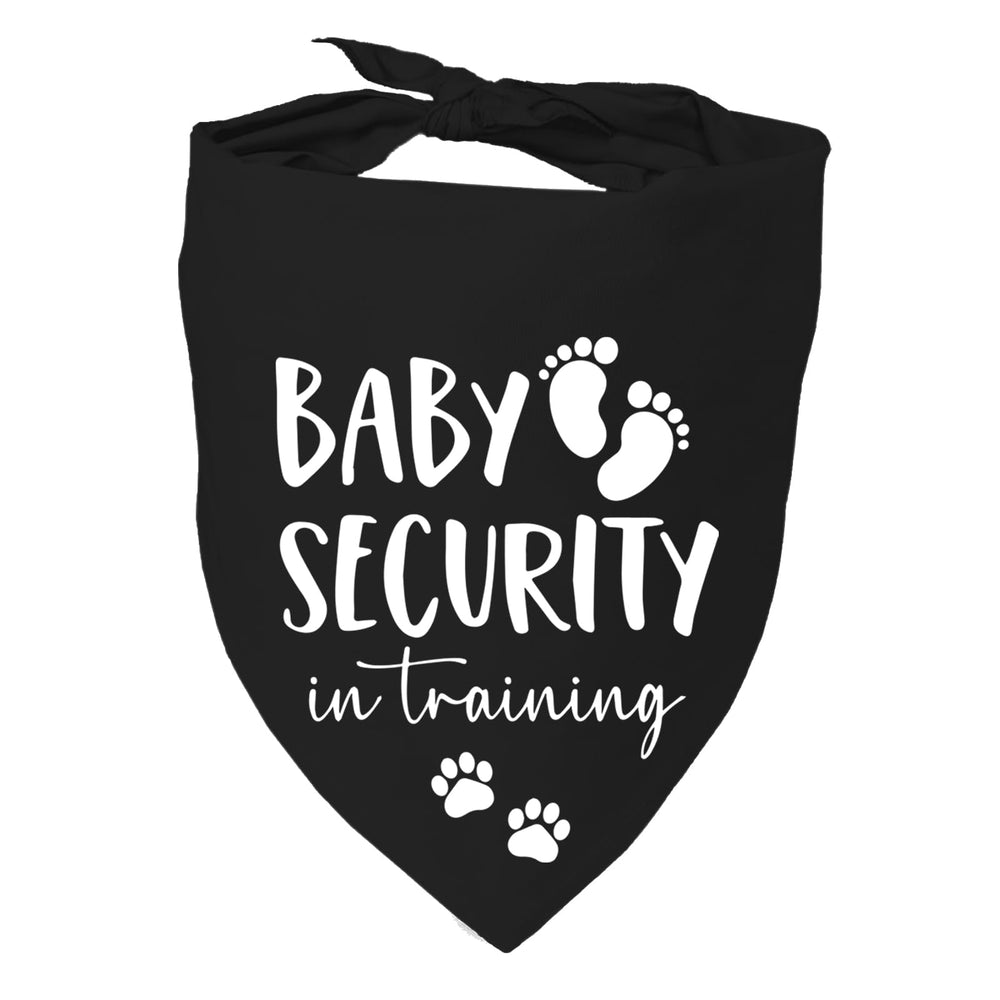 Mixrowa Baby Security Bandana black front view for stylish everyday wear on dogs