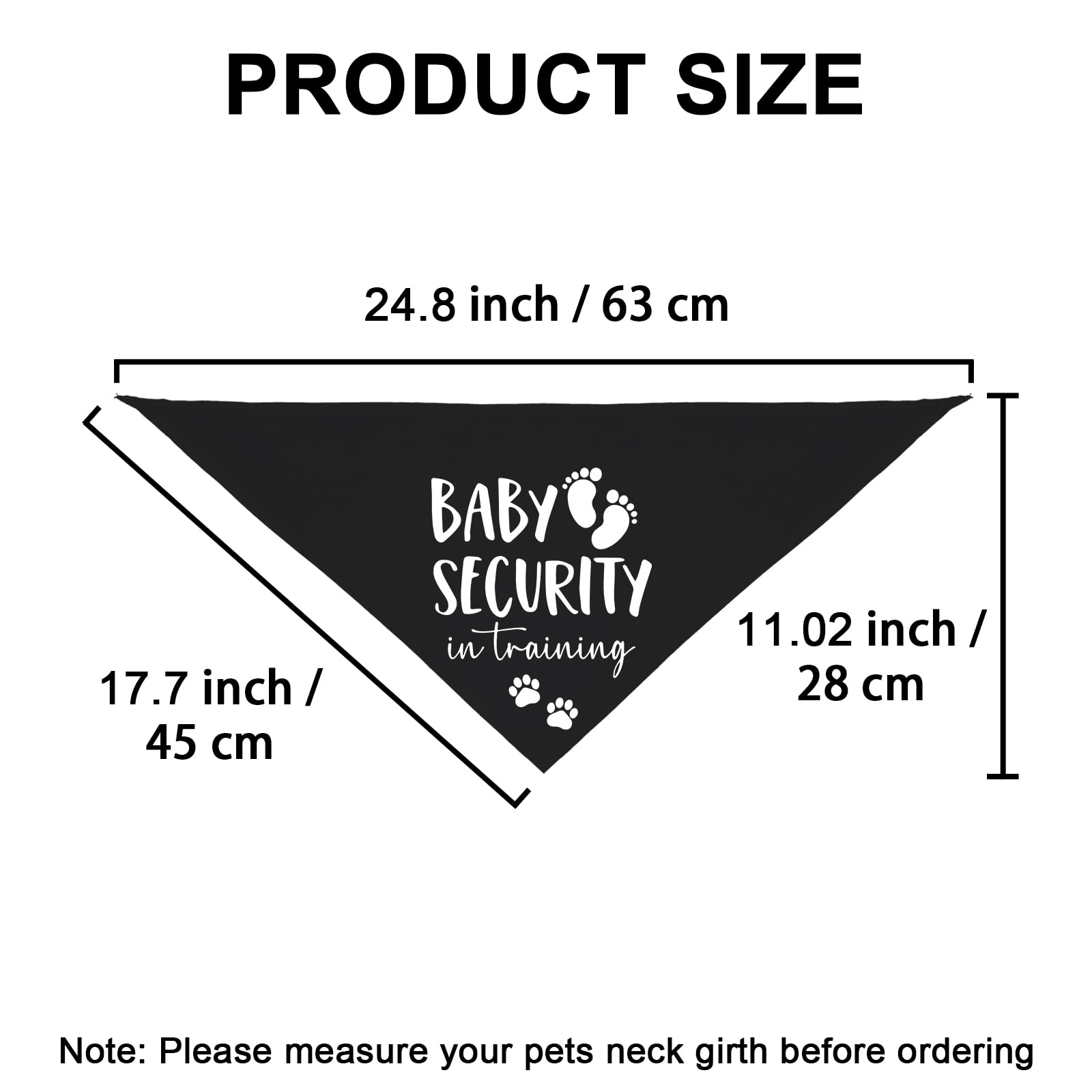 Mixrowa Baby Security Bandana black pregnancy announcement ideal for photos