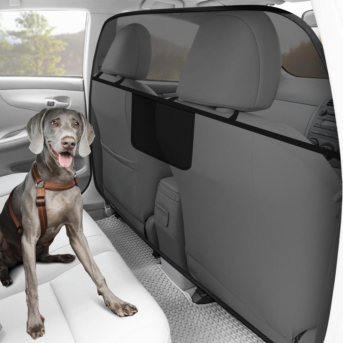 Mixsuper dog car barrier 52-4-wide fits midsized vehicles for safer drives
