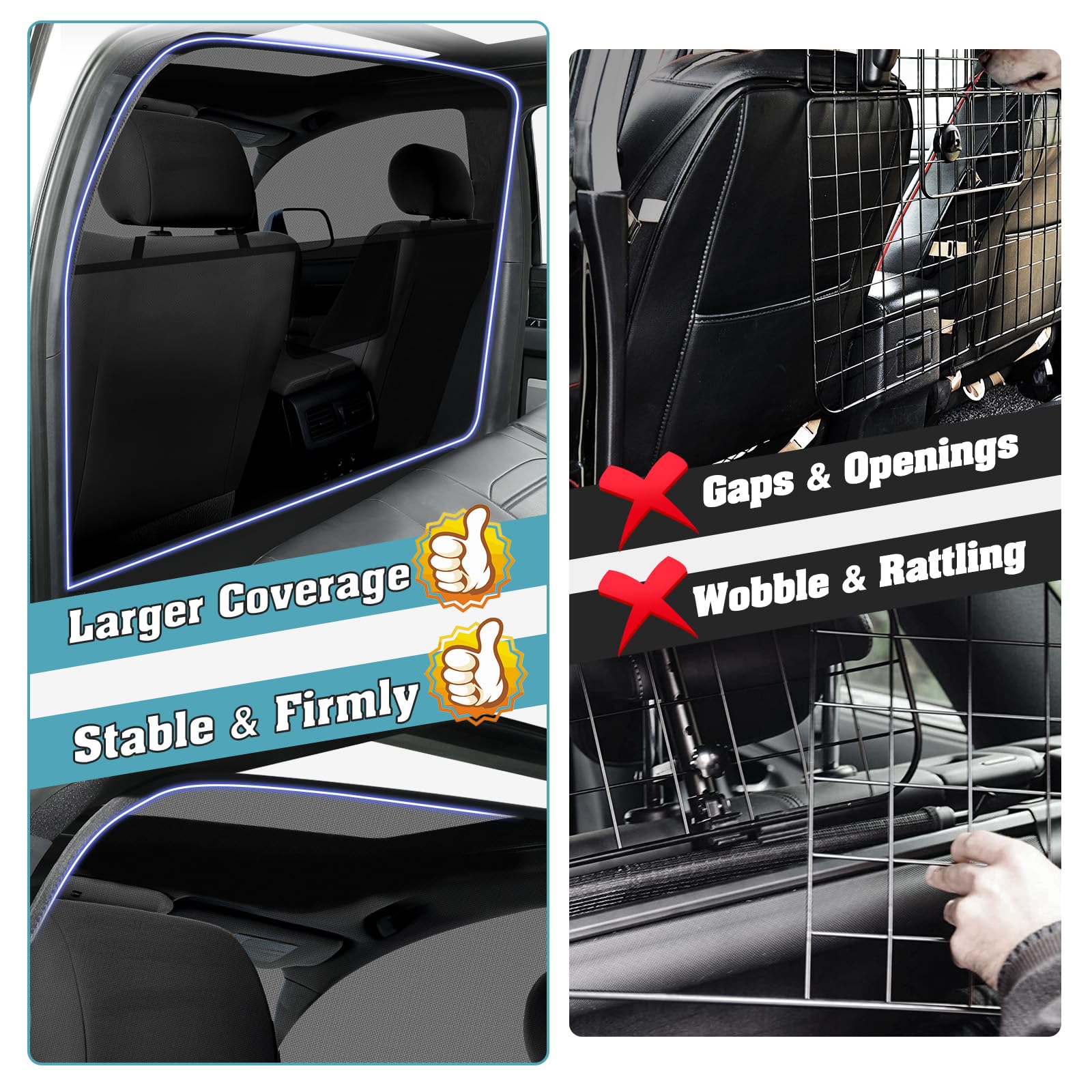 Mixsuper barrier compatible with midsized pickups and SUVs with measurements