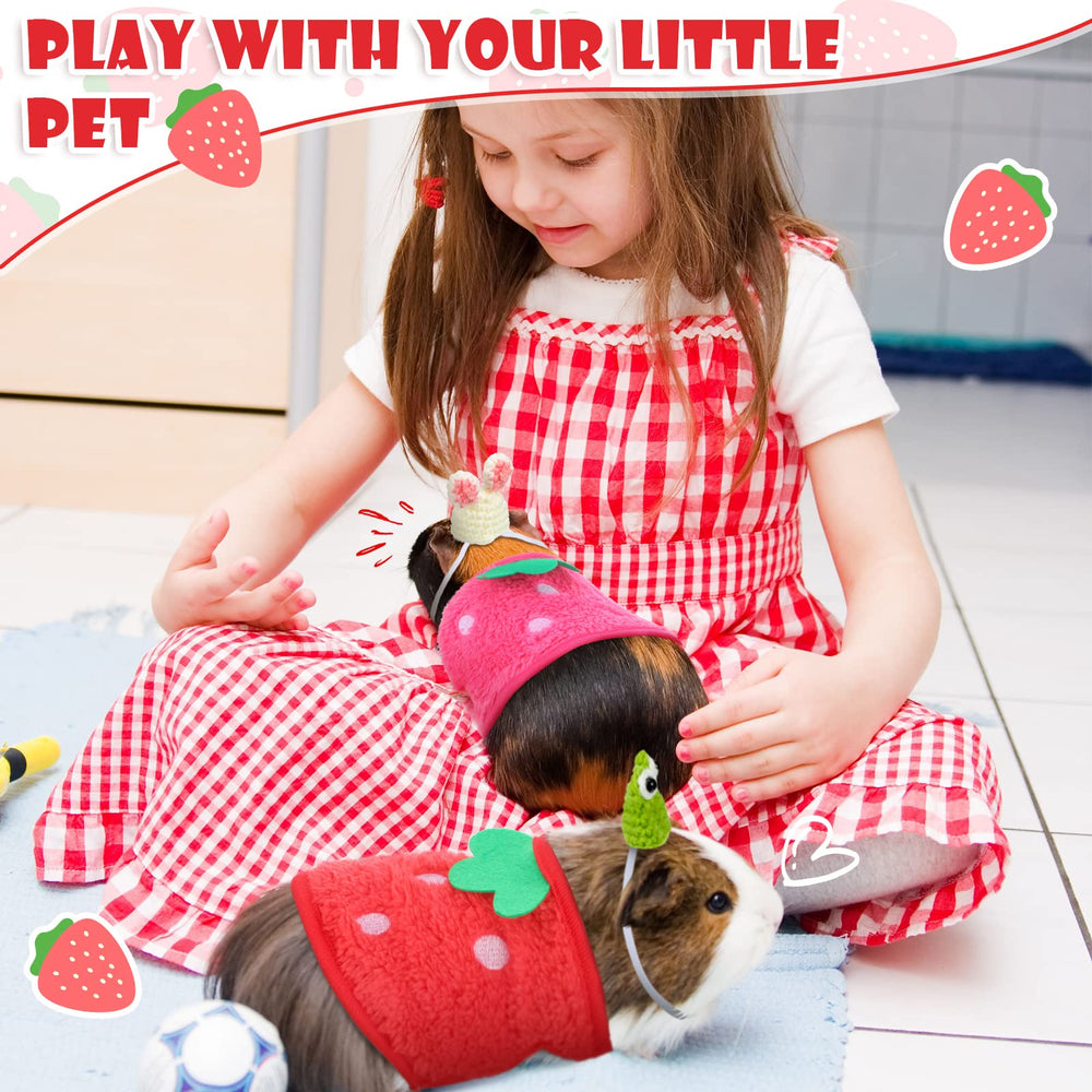 Mixweer cute rabbit, frog and strawberry designs on small animal outfits.