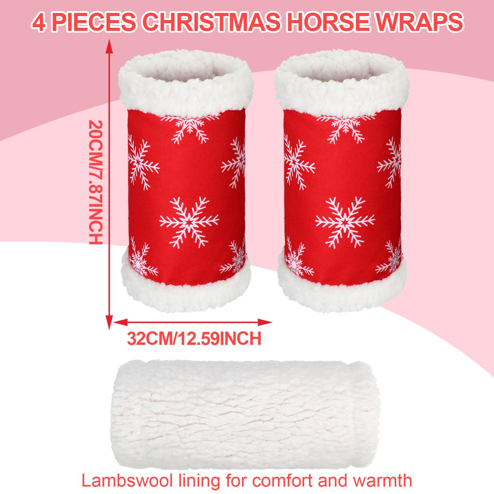Mixweer horse leg wraps snowflake design on back-left leg in motion