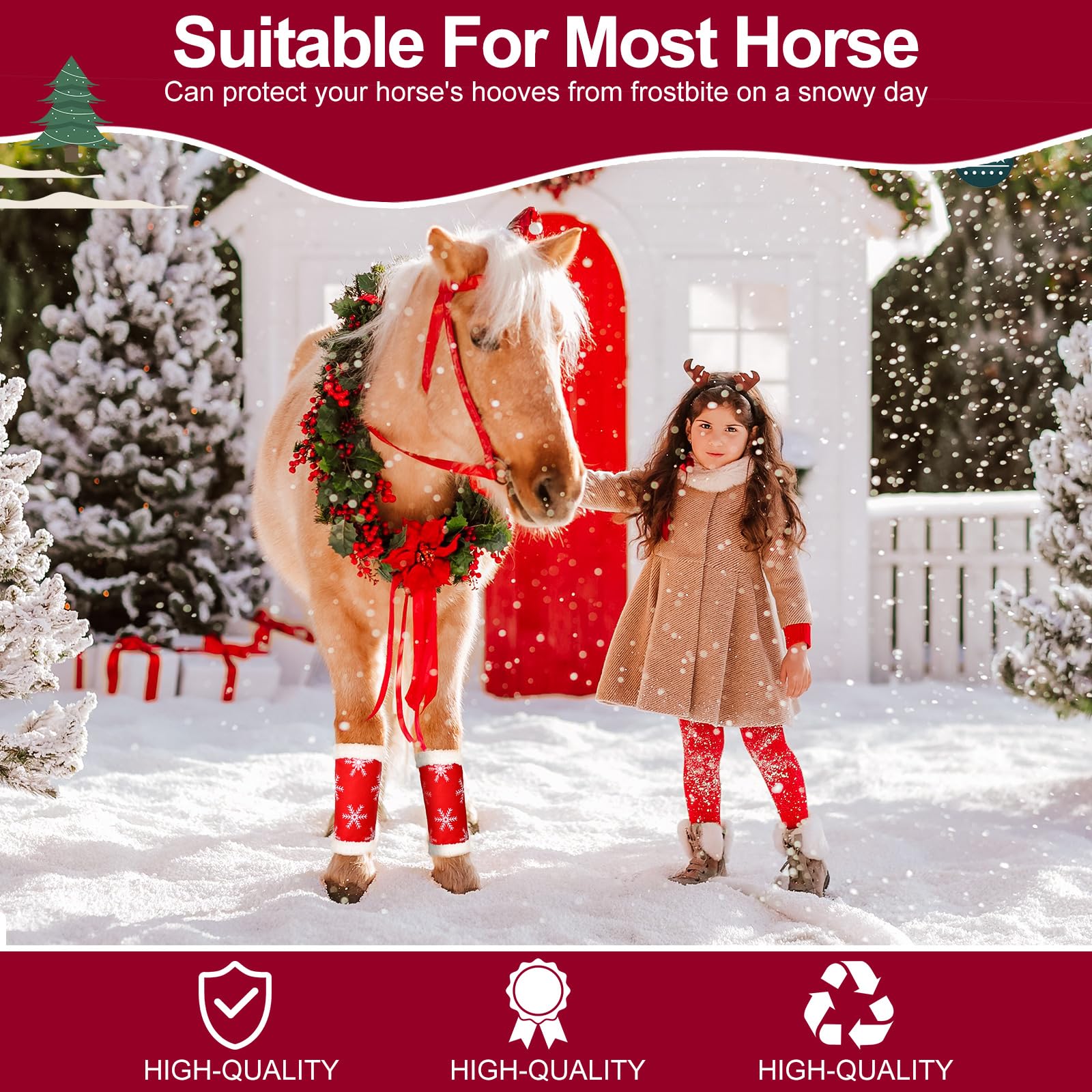 Mixweer four-pack snowflake leg wraps ready for Christmas parades