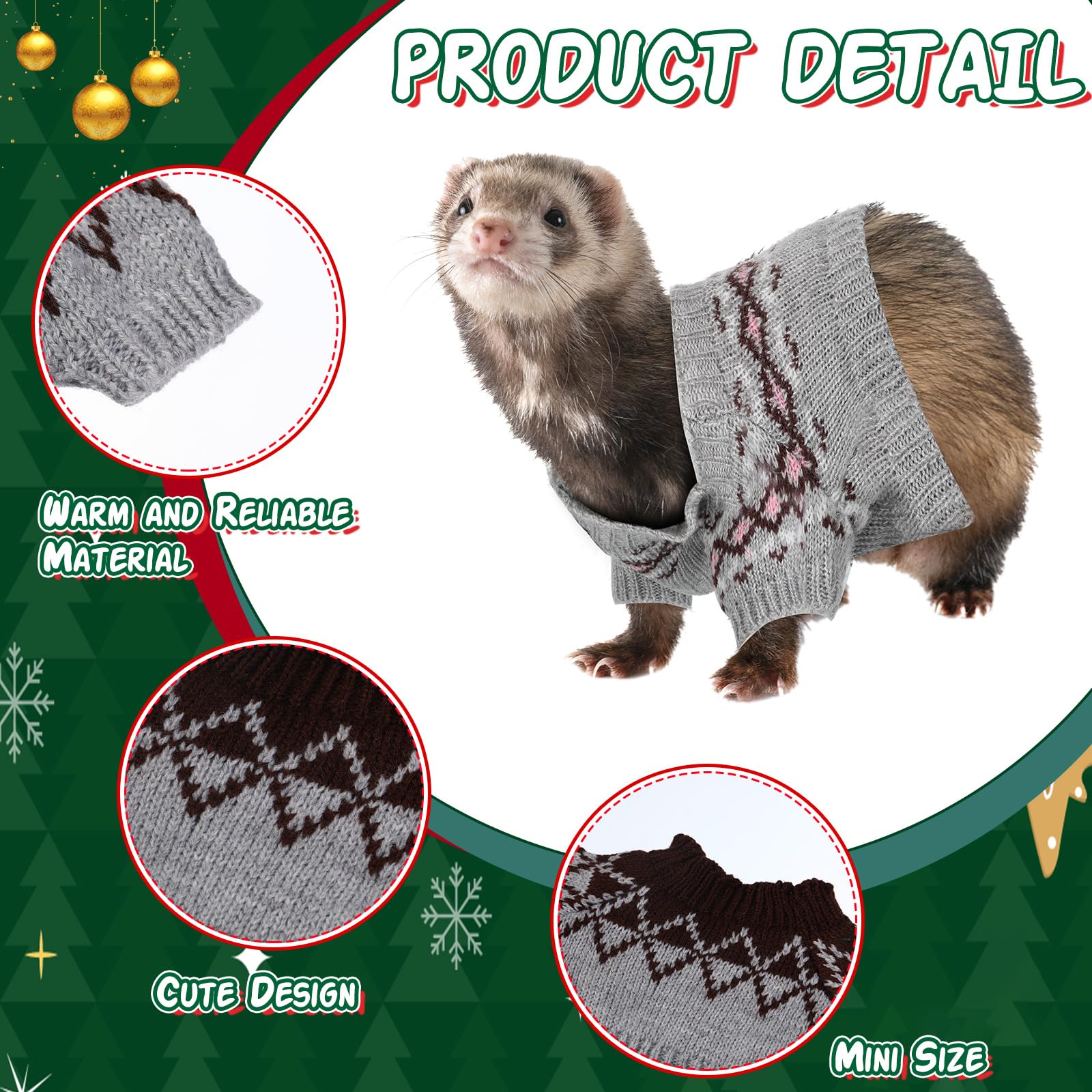 Mixweer rabbit Christmas sweater demonstrates versatile holiday look for small pets.